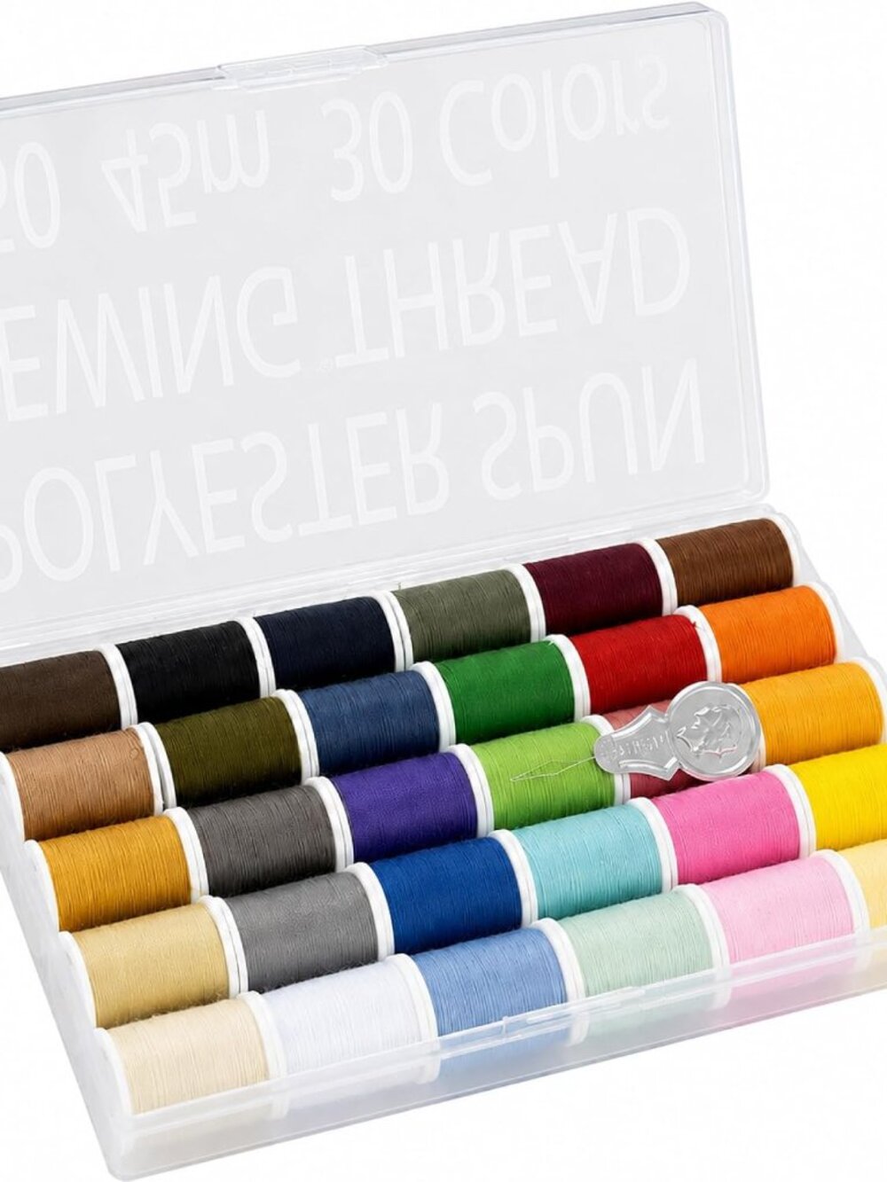 Japan 30-Color Handy Polyester Sewing Thread Set, 45m / 50 yds Each [93011]